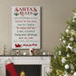 Santa's Rules - Gallery Wrapped Canvas