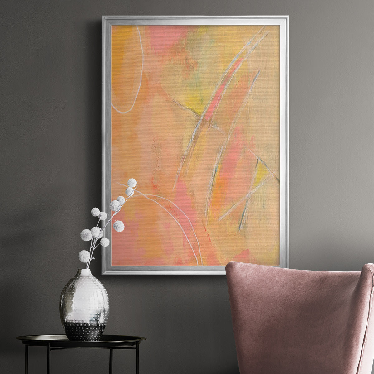 Peach Bliss III - Modern Framed Canvas Print