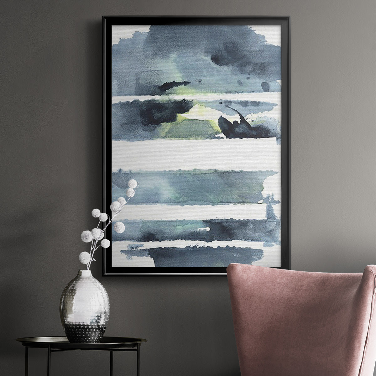 Blue Memories I - Modern Framed Canvas Print