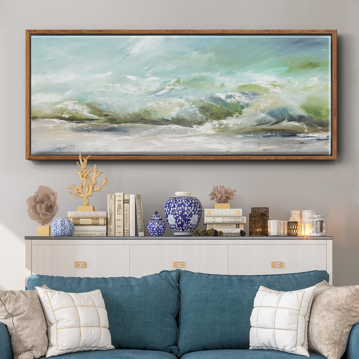 Dancing on the Waves II - Floater Framed Canvas Print