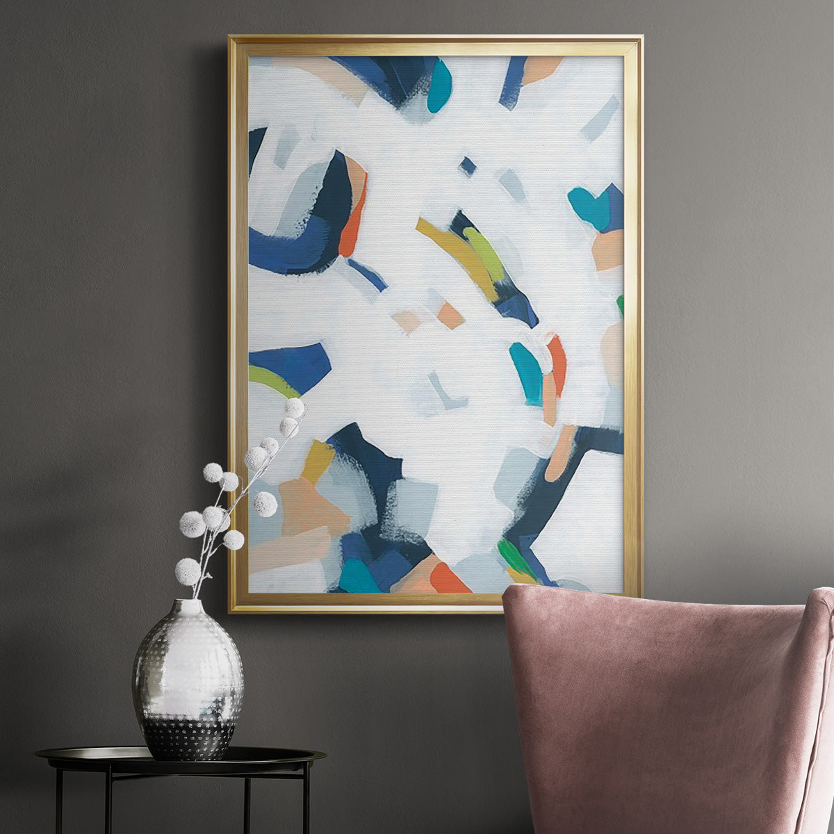 Bright Orbit I - Modern Framed Canvas Print