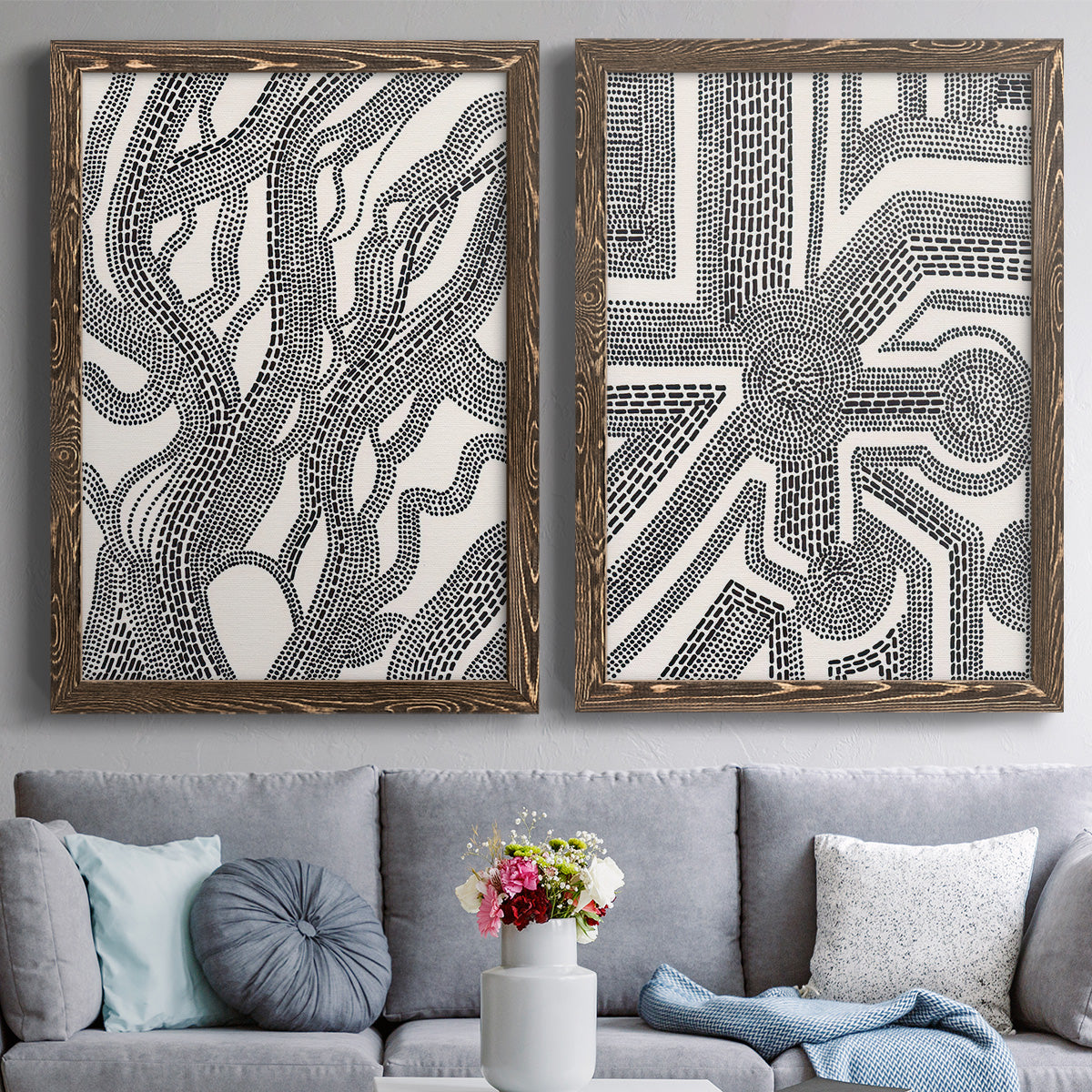 Dots and Dashes I - Premium Framed Canvas - Ready to Hang