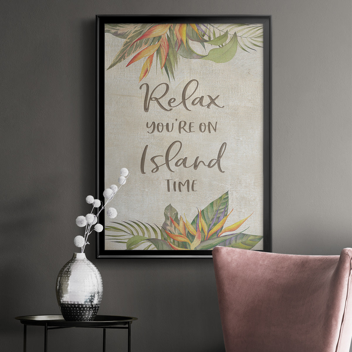 You're On Island Time - Modern Framed Canvas Print