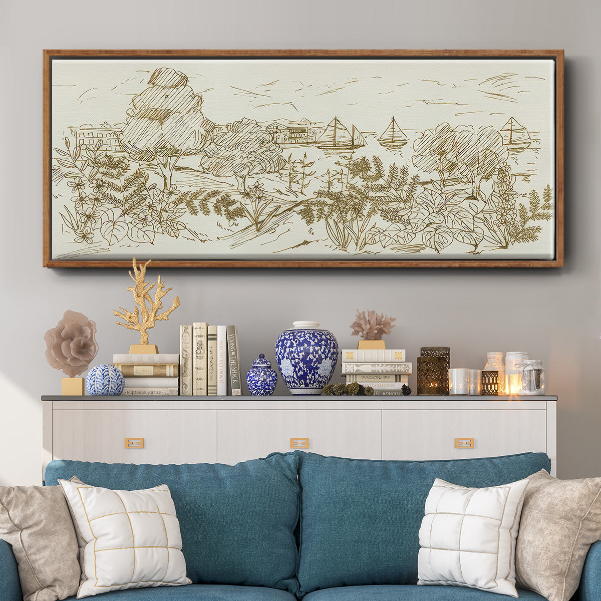 Autumn Landing I - Floater Framed Canvas Print