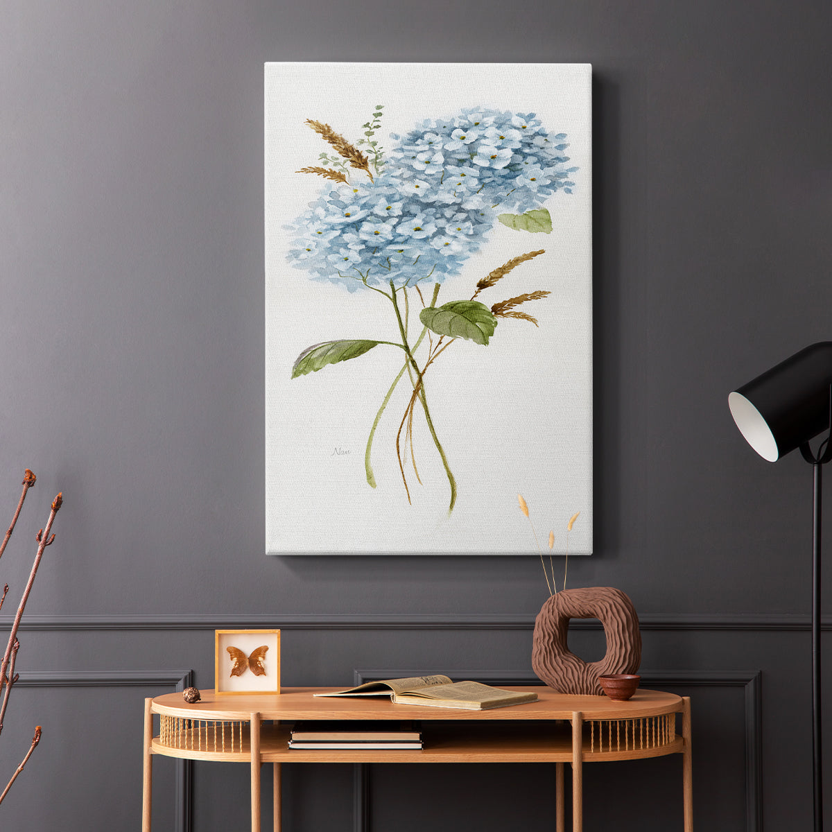 Petite Blue Hydrangea I - Canvas Art Print