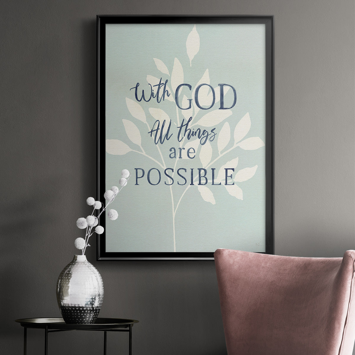 All Things - Modern Framed Canvas Print
