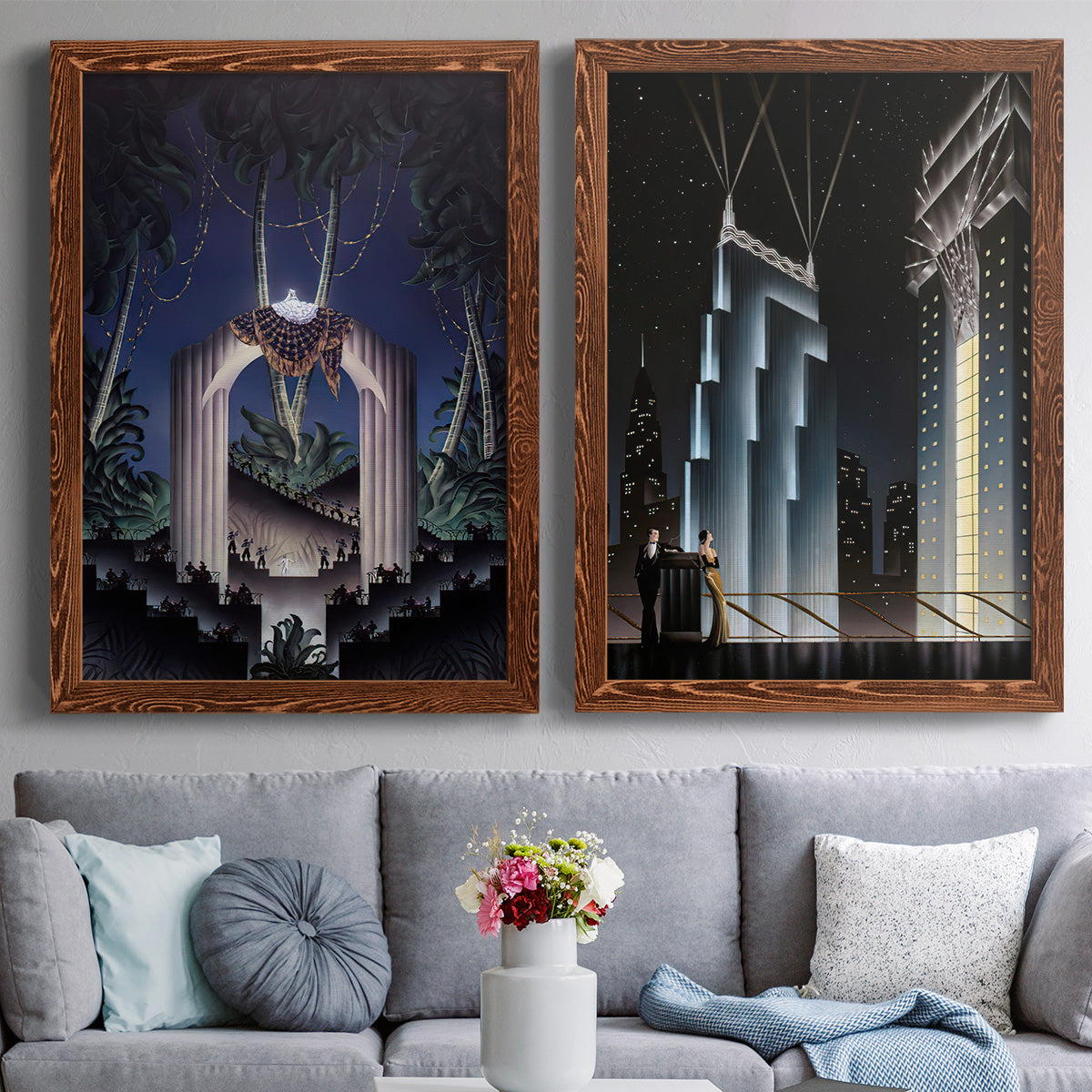 Deco Paradise - Premium Framed Canvas 2 Piece Set - Ready to Hang