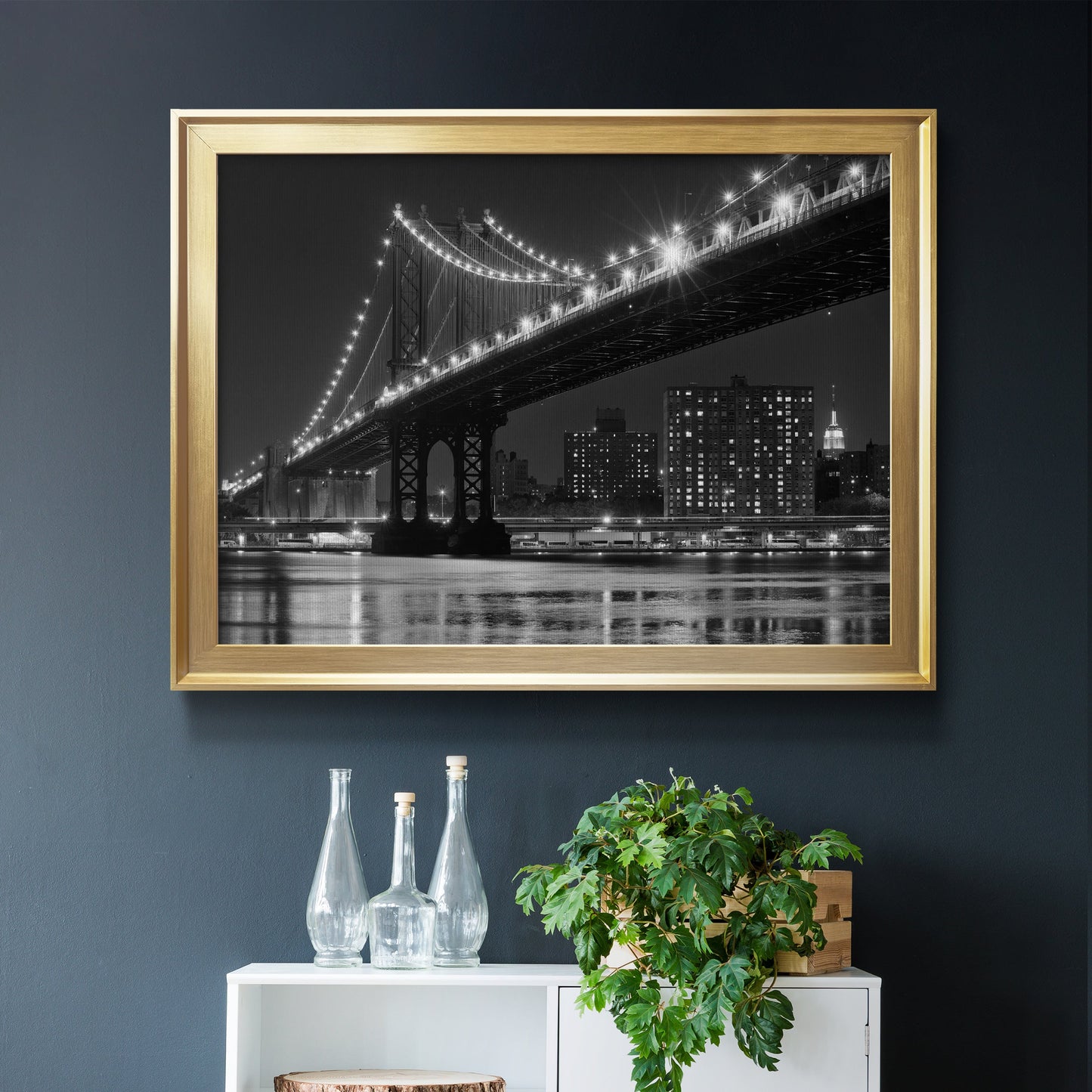 East River Lights Premium Classic Framed Canvas - Ready to Hang