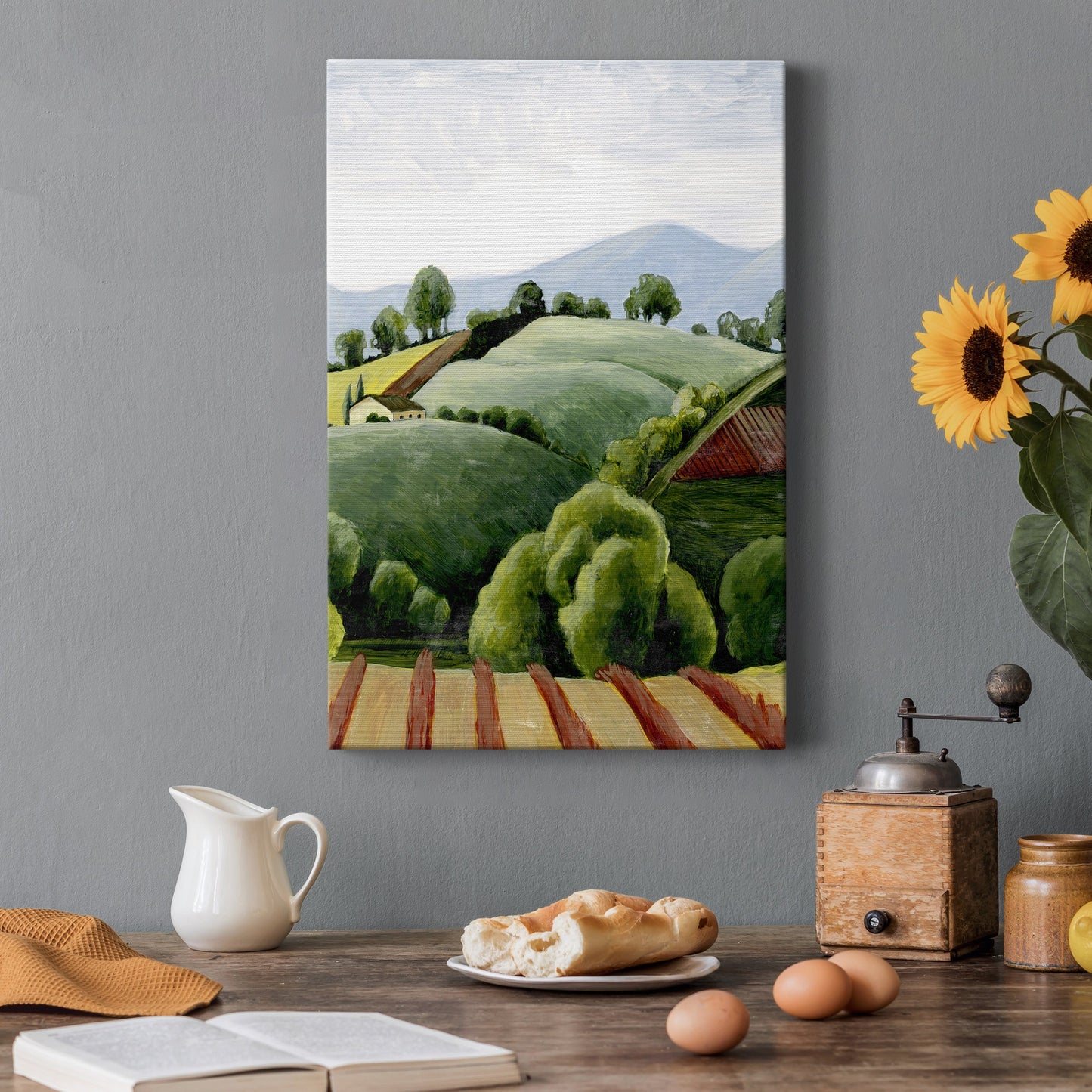 Tuscan Valley Sketch I Premium Gallery Wrapped Canvas - Ready to Hang