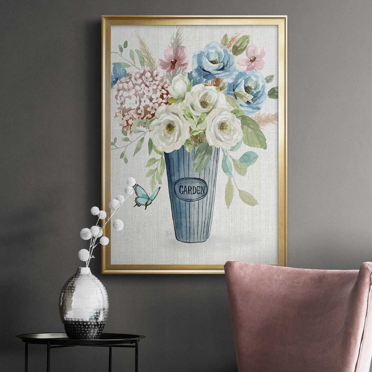 Garden Bouquet - Modern Framed Canvas Print