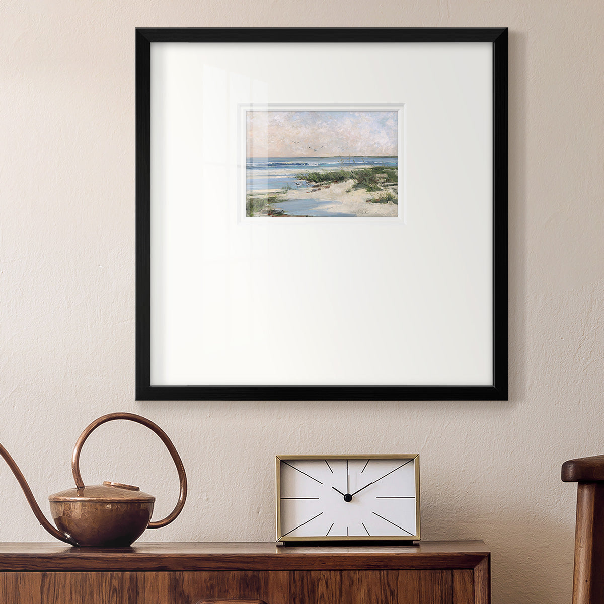 Soft Morning Sea Premium Framed Print Double Matboard