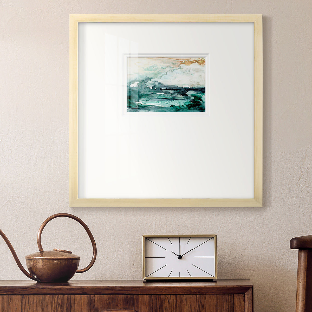 Sea Foam Flow I Premium Framed Print Double Matboard