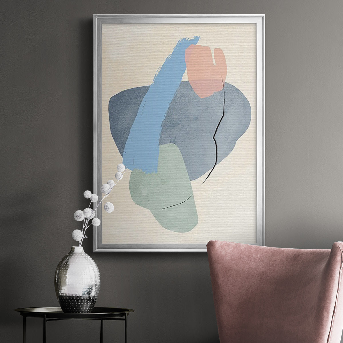 Pastel Assemblage I - Modern Framed Canvas Print