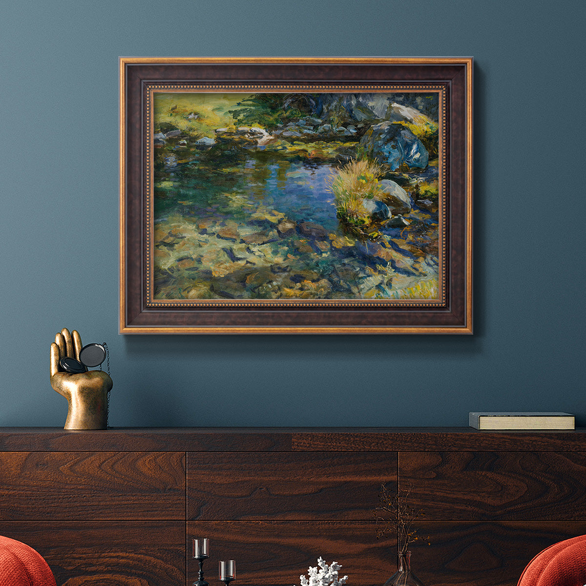 Alpine Pool - Ornate Framed Canvas Print