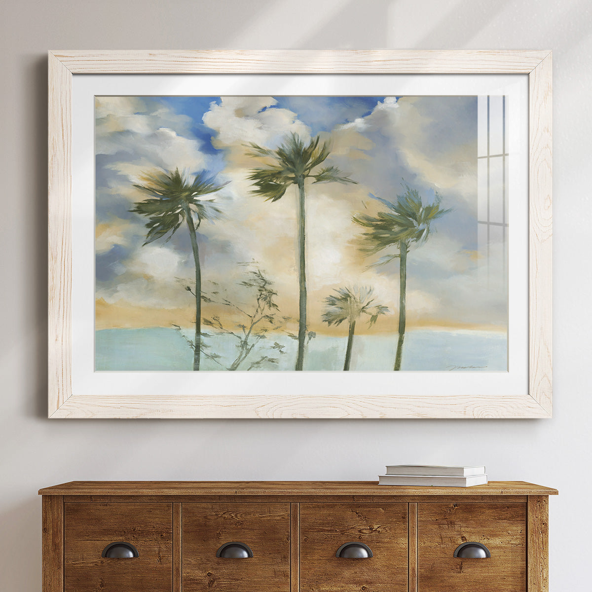 Palms in the Wind - Barnwood Framed Art Print