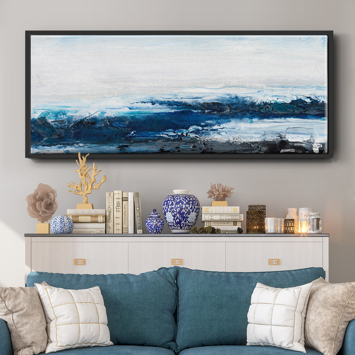 Mysterious Sea I - Floater Framed Canvas Print