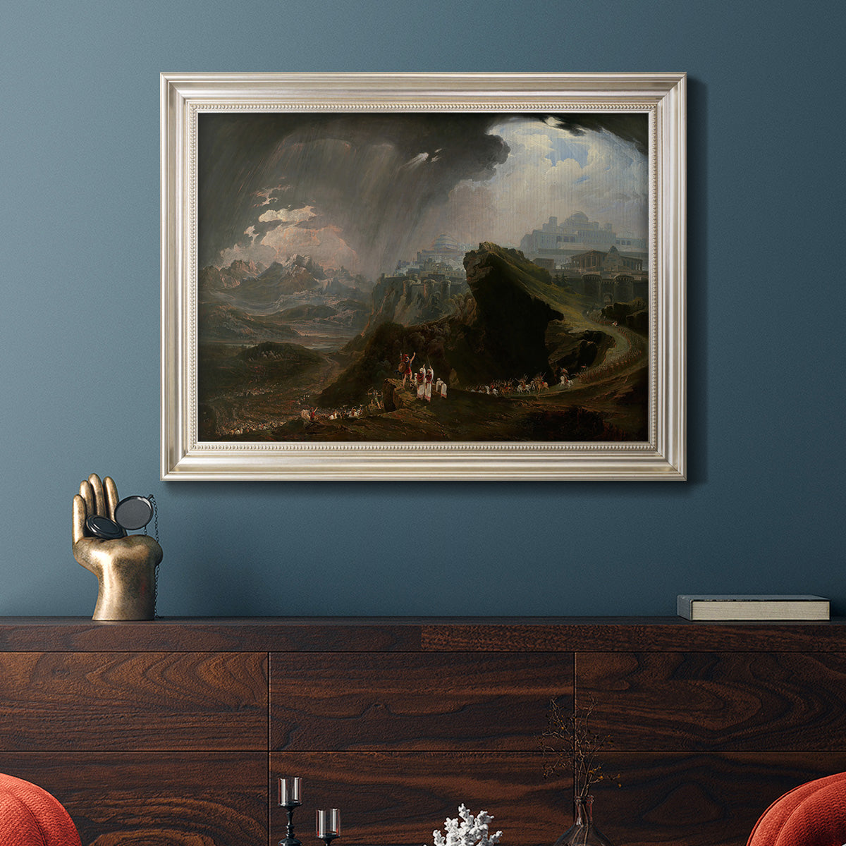 Joshua Commanding the Sun to Stand Still upon Gibeon - Ornate Framed Canvas Print