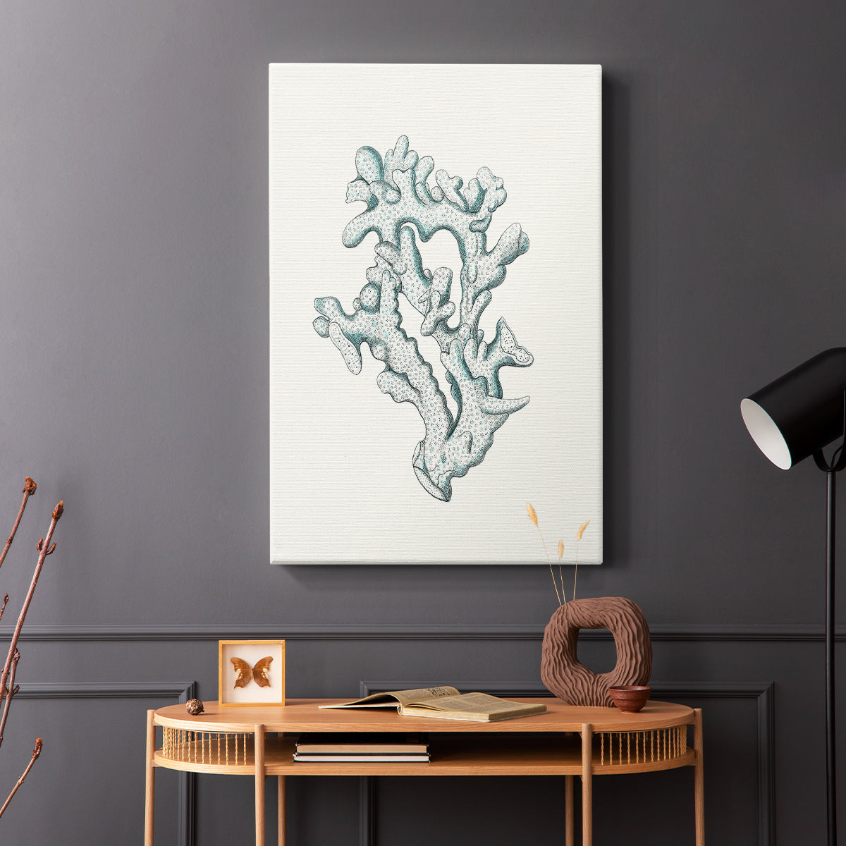 Antique Coastal Coral IV - Canvas Art Print