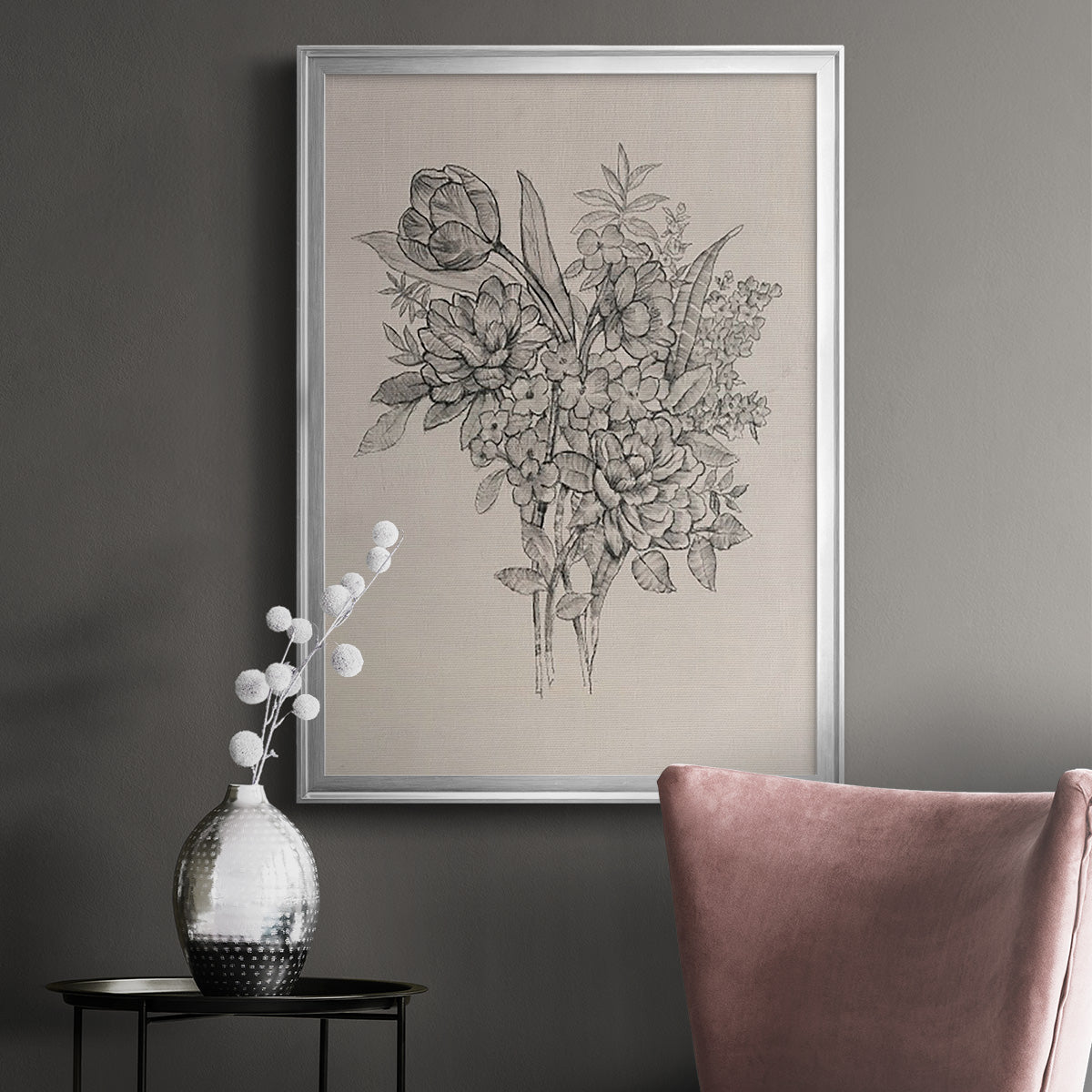 Floral Bouquet I - Modern Framed Canvas Print