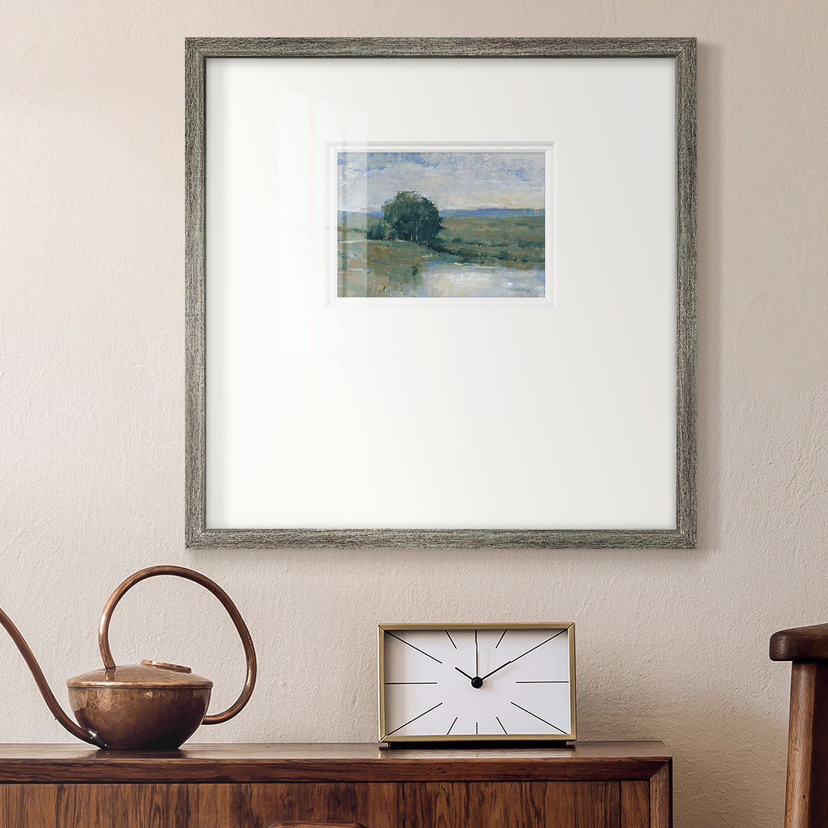 Riverbank Impression I Premium Framed Print Double Matboard