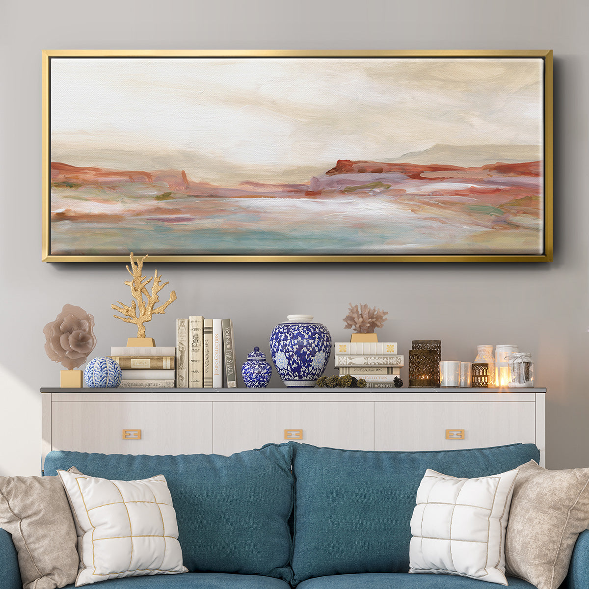 Twilight Desert Mirage - Floater Framed Canvas Print