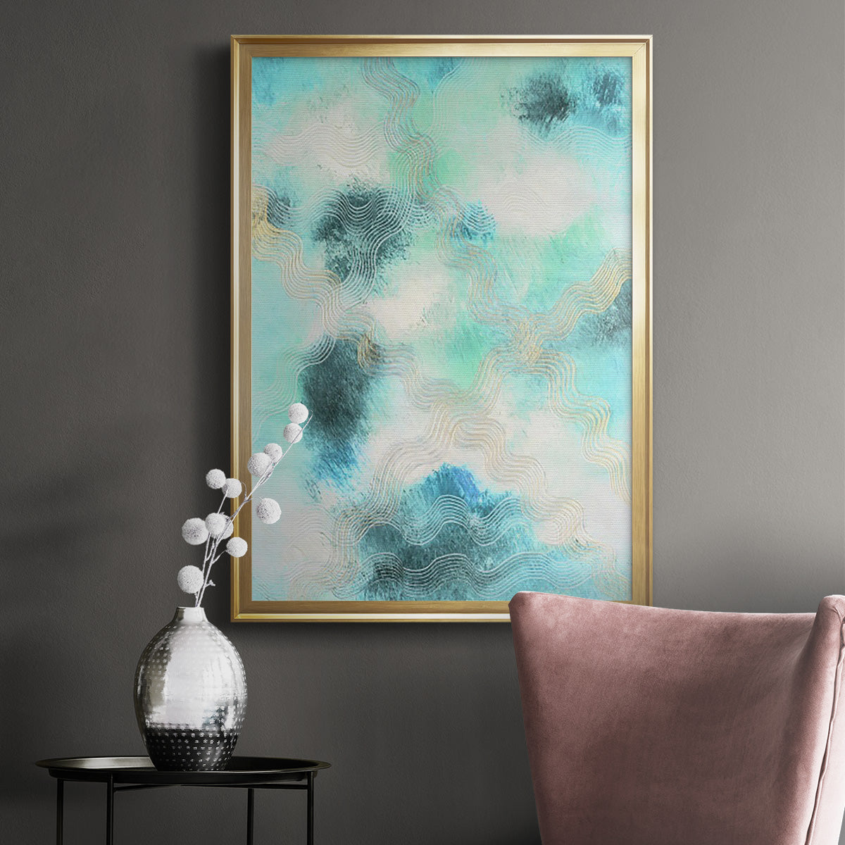 Blue Shift I - Modern Framed Canvas Print