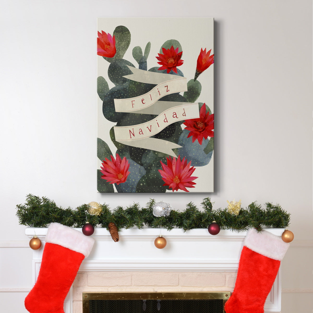 Flowering Christmas Cactus Collection B Premium Gallery Wrapped Canvas - Ready to Hang