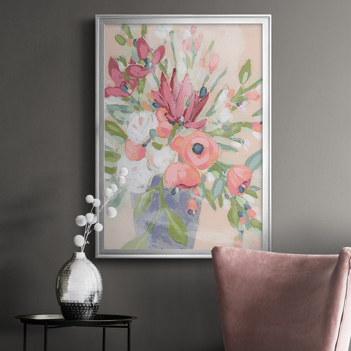 Blush Array II - Modern Framed Canvas Print