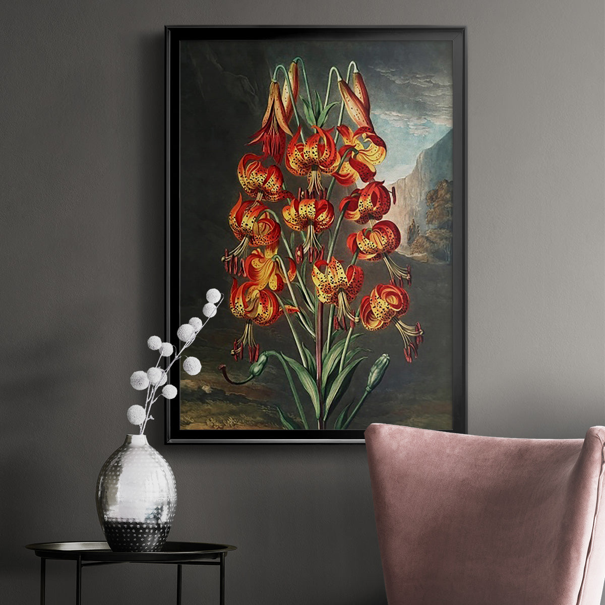 Temple of Flora III - Modern Framed Canvas Print