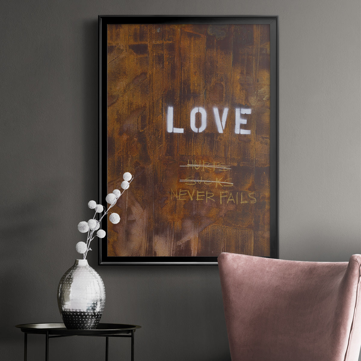 Love Never Fails I - Modern Framed Canvas Print