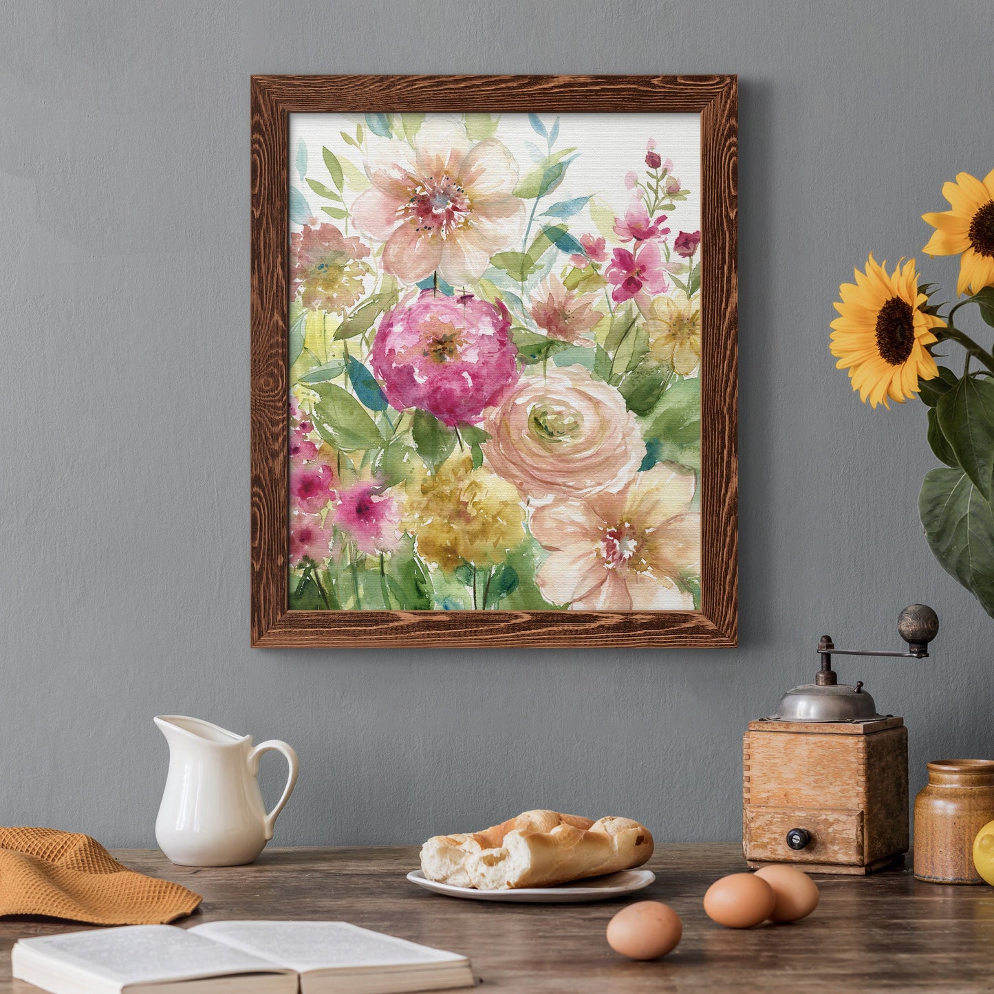 Jardin de Fleurs - Premium Canvas Framed in Barnwood - Ready to Hang