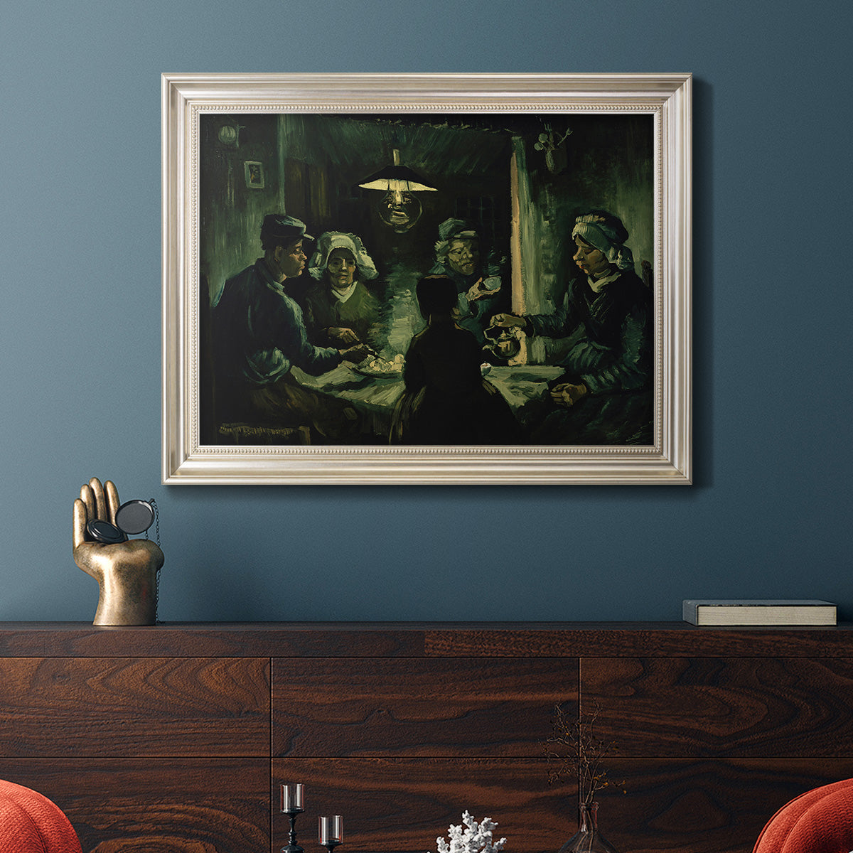 Second Study for the Potato Eaters - Ornate Framed Canvas Print