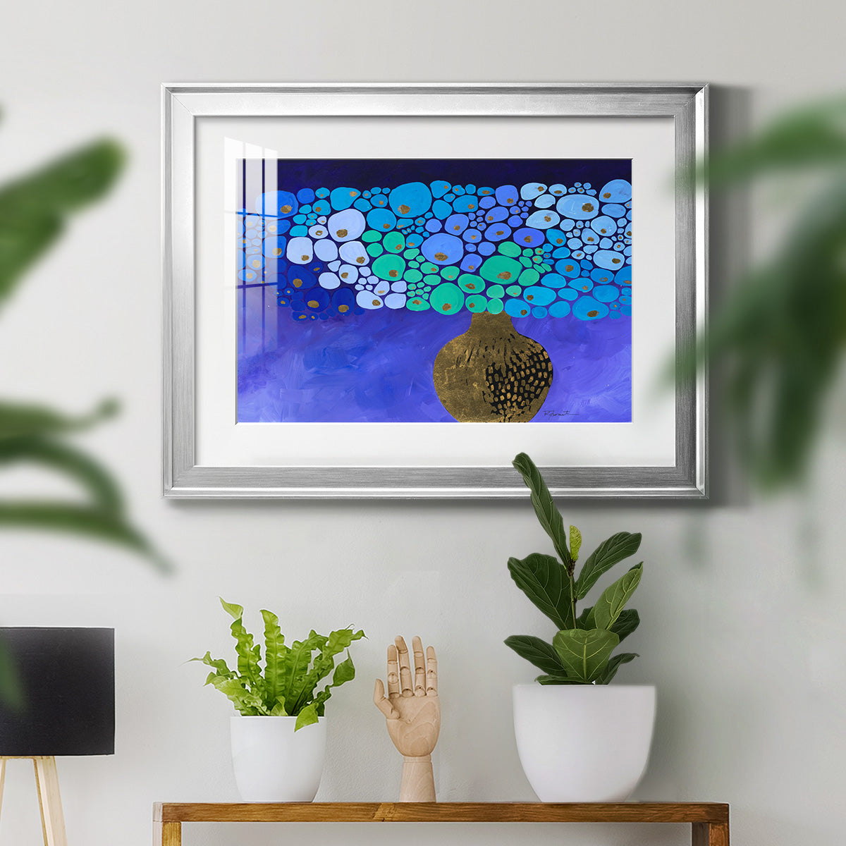 Blue Poppies II - Modern Framed Art Print