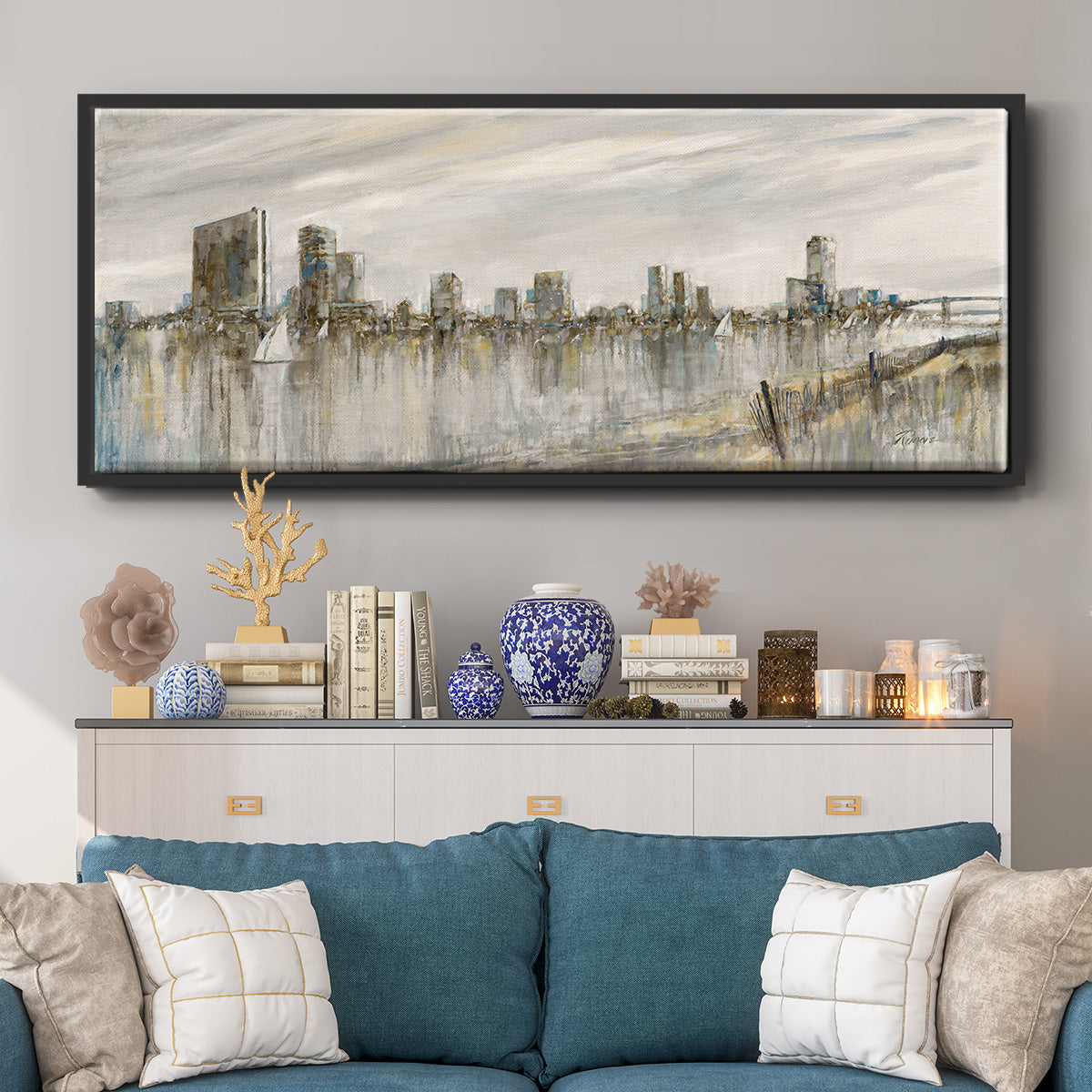 Skyline Sail - Floater Framed Canvas Print