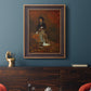 Realist autumn portrait scene by Winslow Homer in an ornate bronzed mahogany wood frame displayed in a dark-toned interior setting.