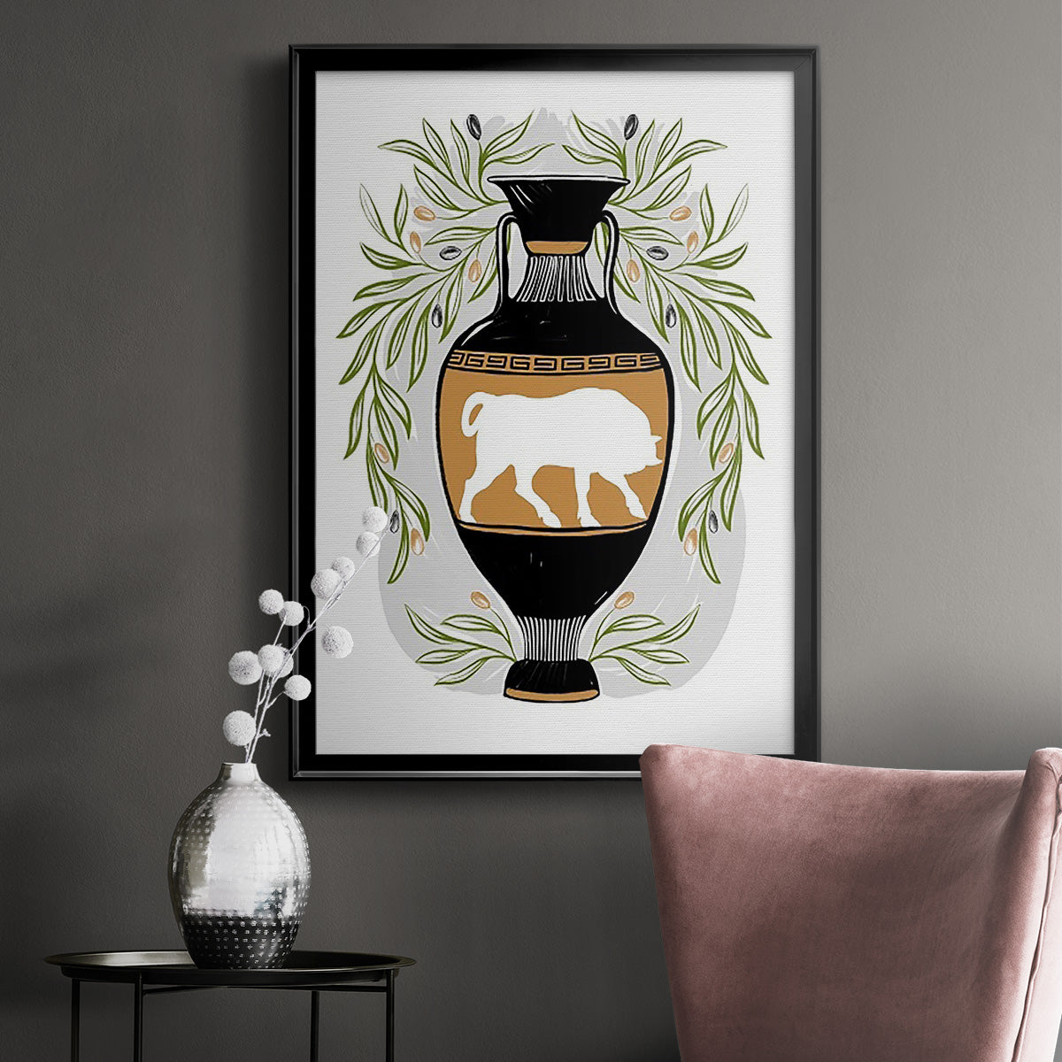 Greek Vases IV - Modern Framed Canvas Print