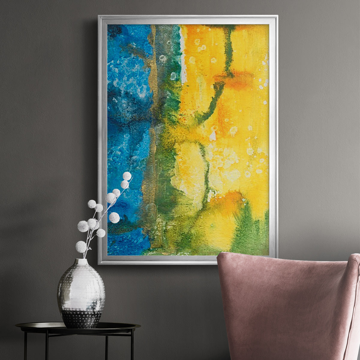 Aquatic Energy I - Modern Framed Canvas Print