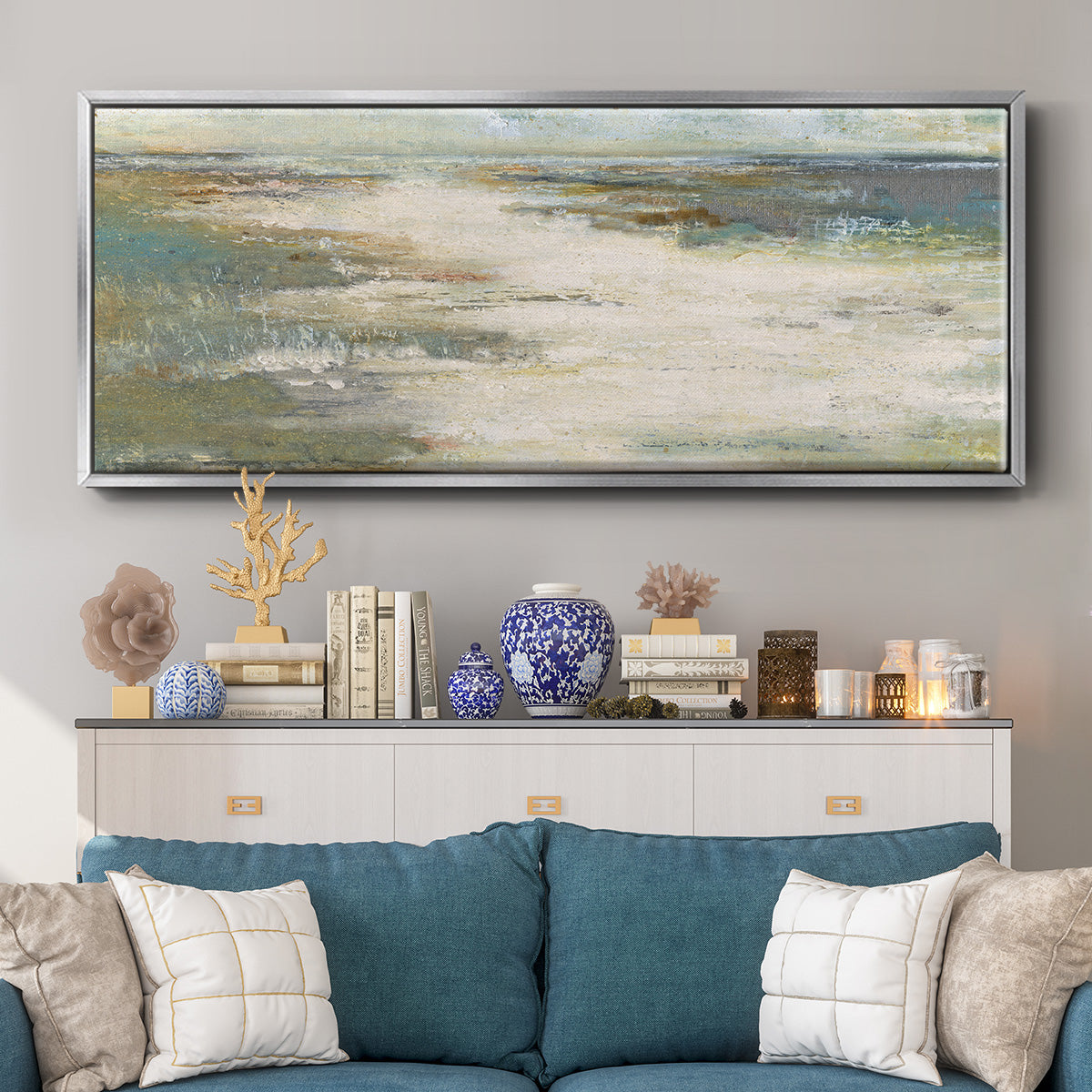 Misty Coast - Floater Framed Canvas Print