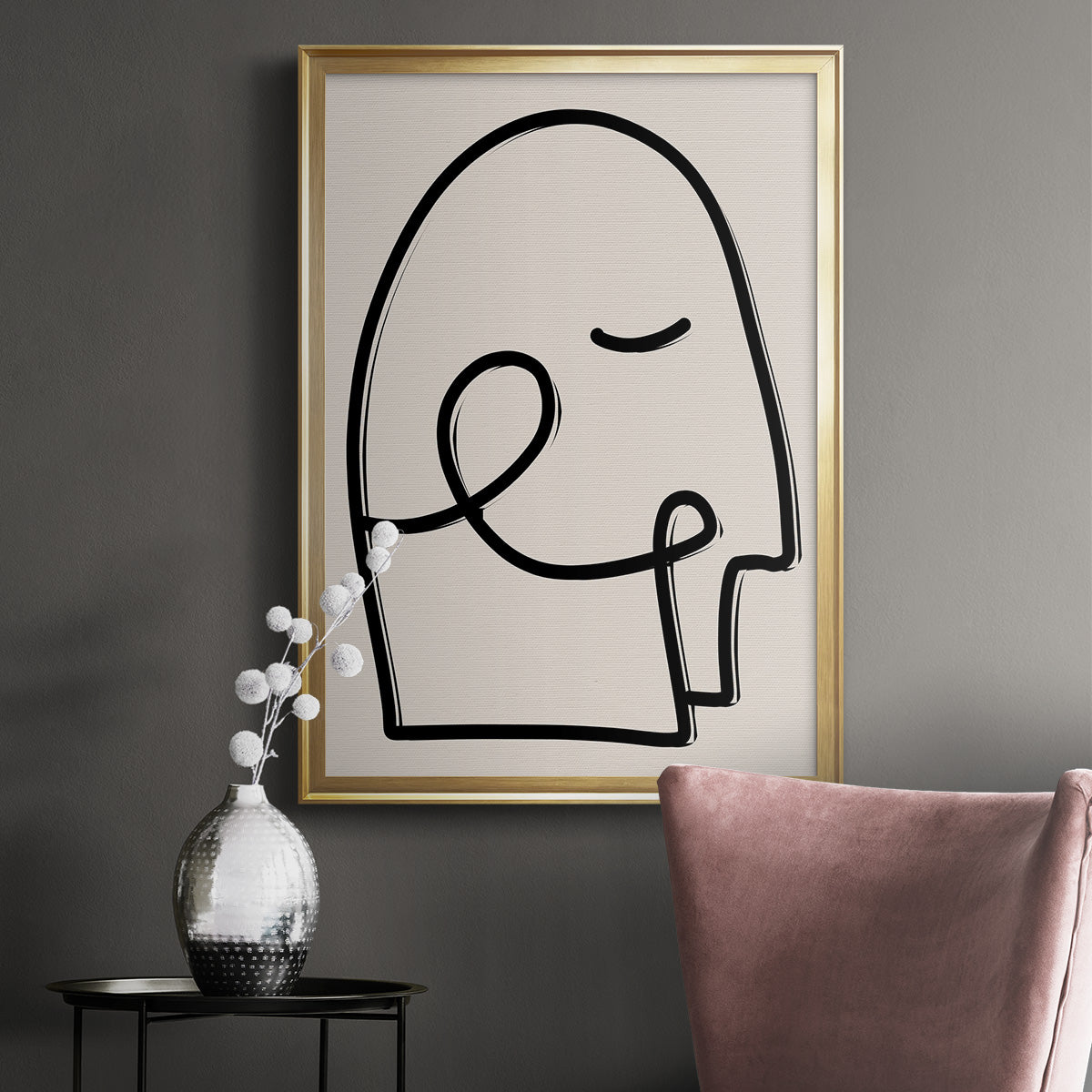 Face It I - Modern Framed Canvas Print