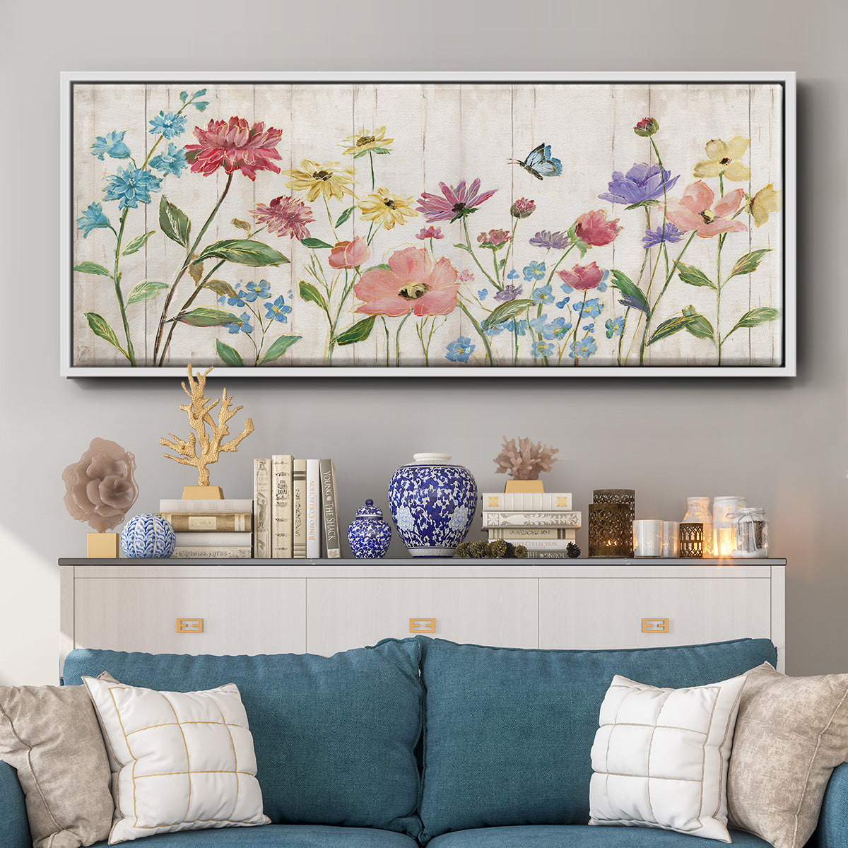 Wildflower Flutter On - Floater Framed Canvas Print
