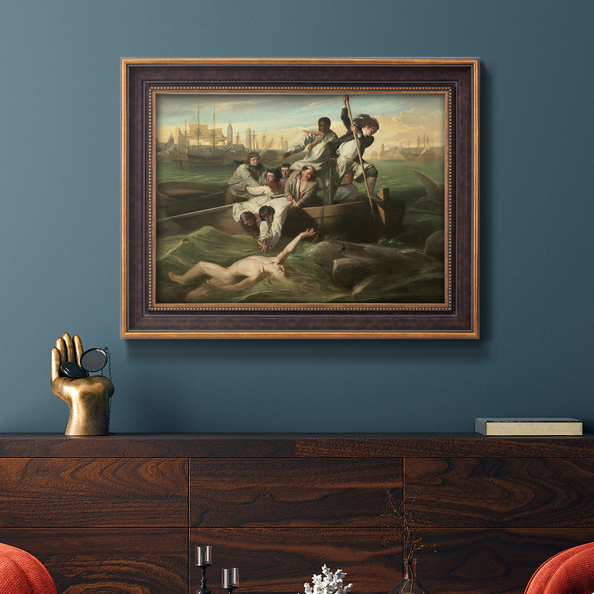 Watson and the Shark - Ornate Framed Canvas Print