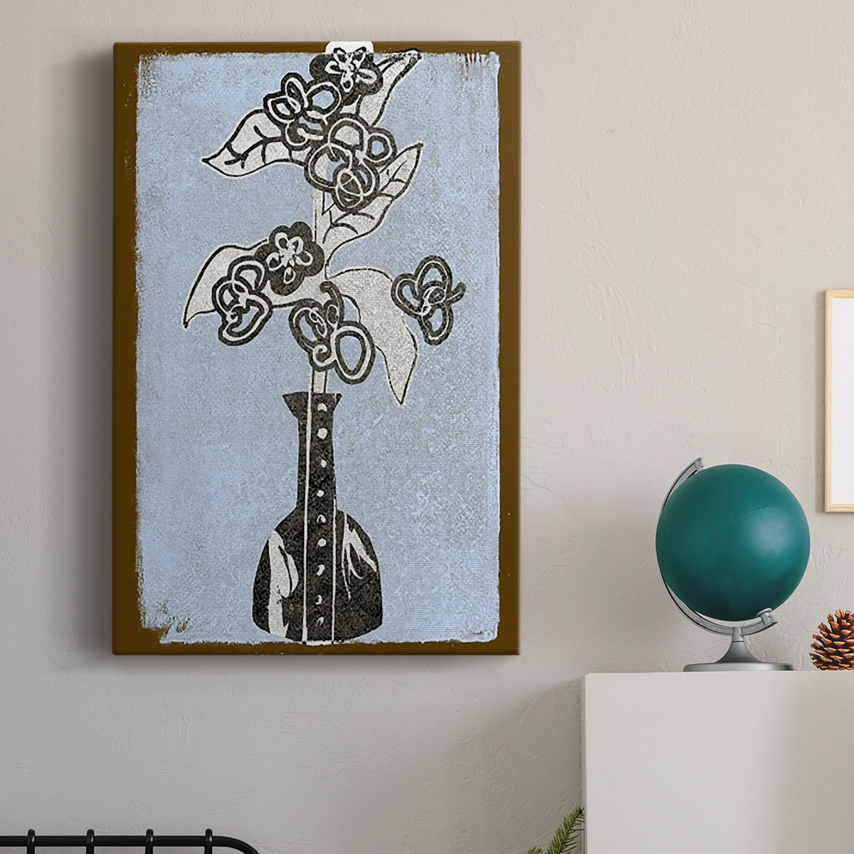 Graphic Flowers in Vase III Premium Gallery Wrapped Canvas - Ready to Hang