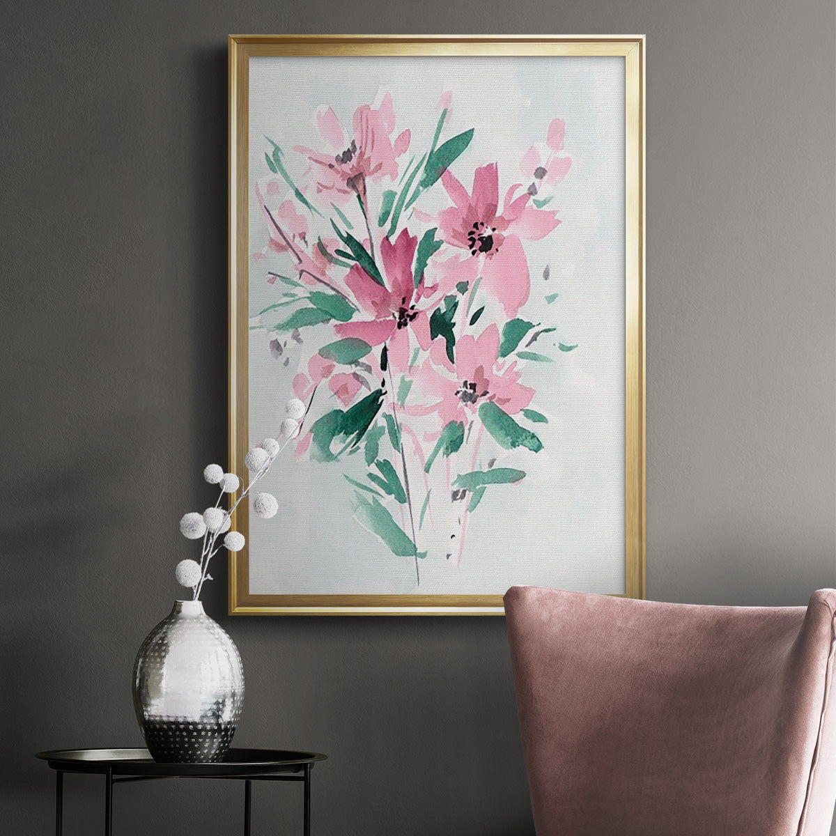 Posy Blooms IV - Modern Framed Canvas Print