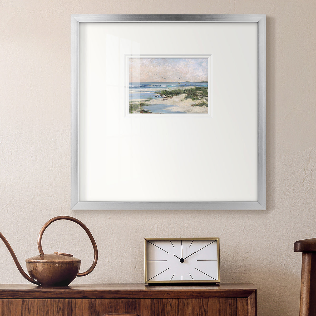 Soft Morning Sea Premium Framed Print Double Matboard