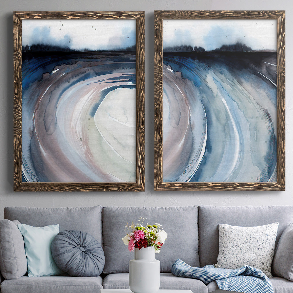 Geode Valley I - Premium Framed Canvas 2 Piece Set - Ready to Hang