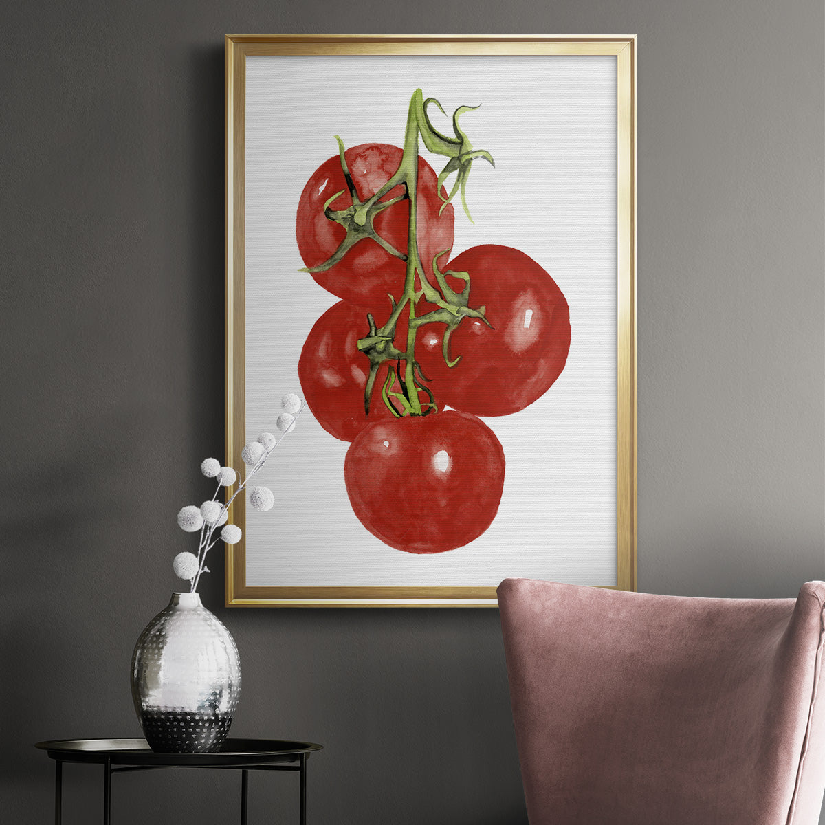Watercolor Veggie IV - Modern Framed Canvas Print