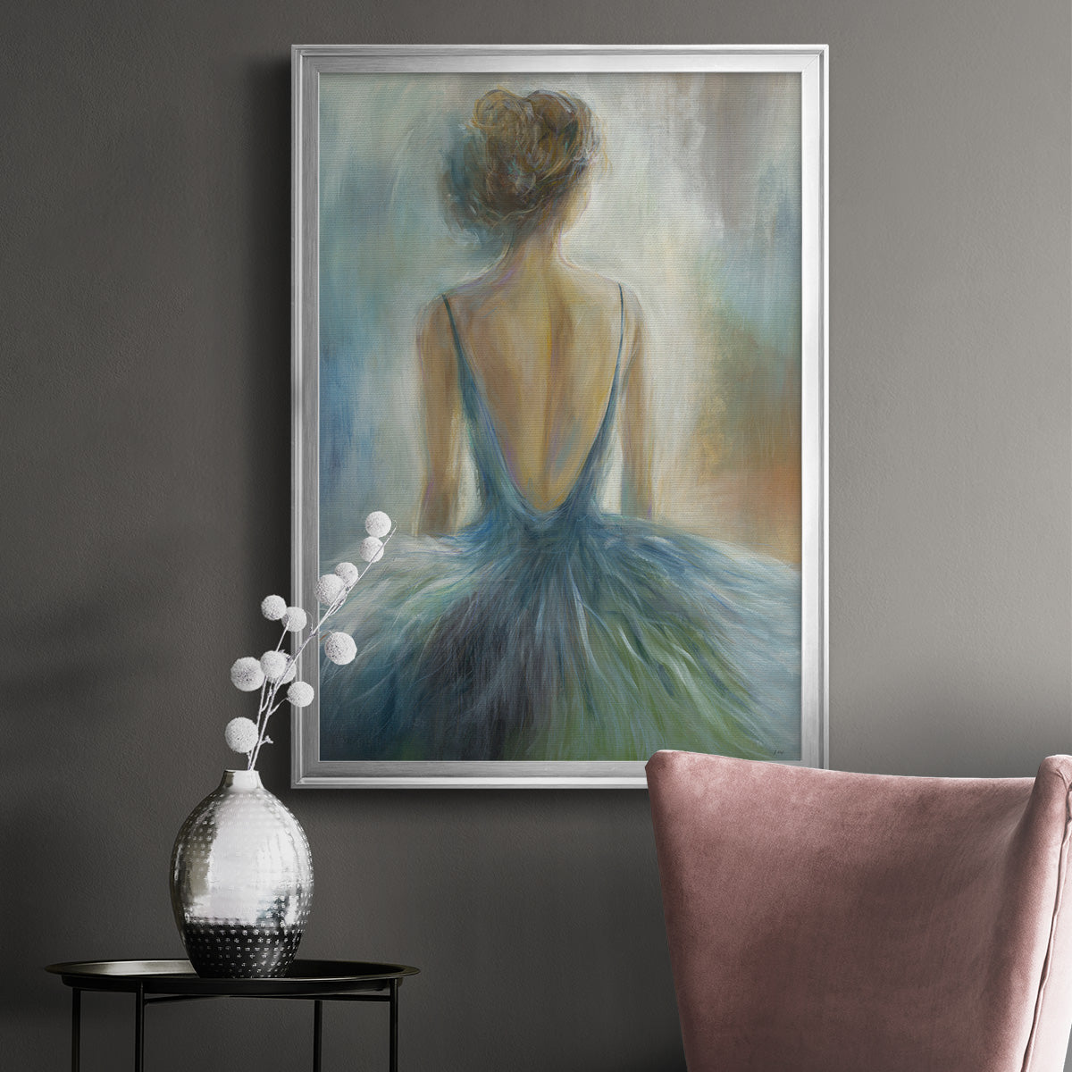 Lady in Blue -  Framed Canvas Print