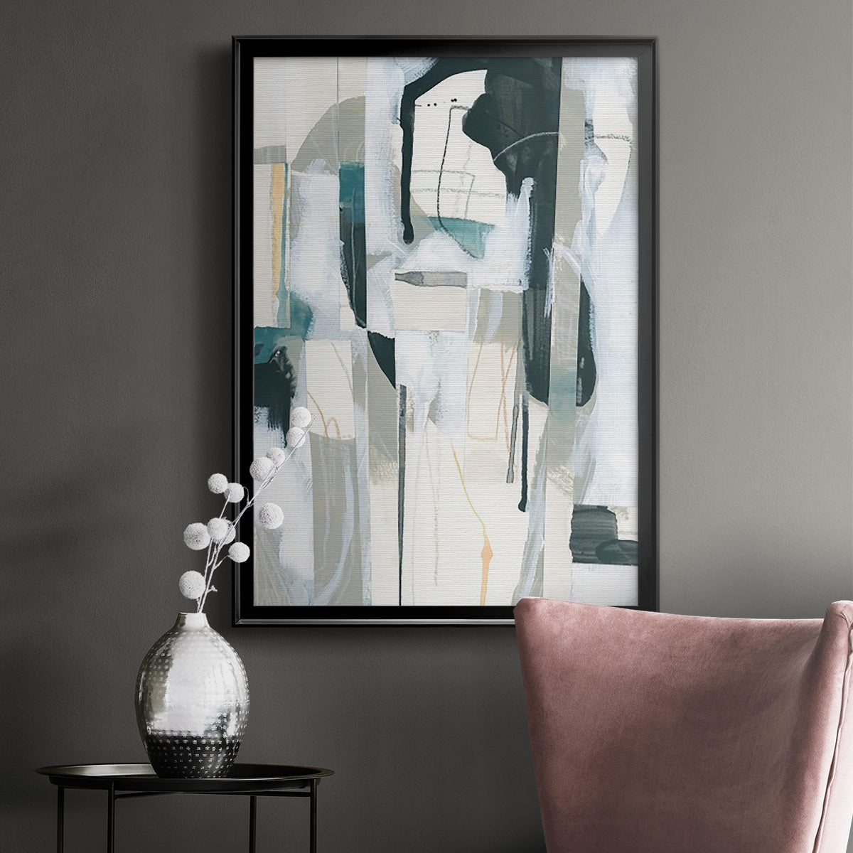 Sea Cavern Strata II - Modern Framed Canvas Print