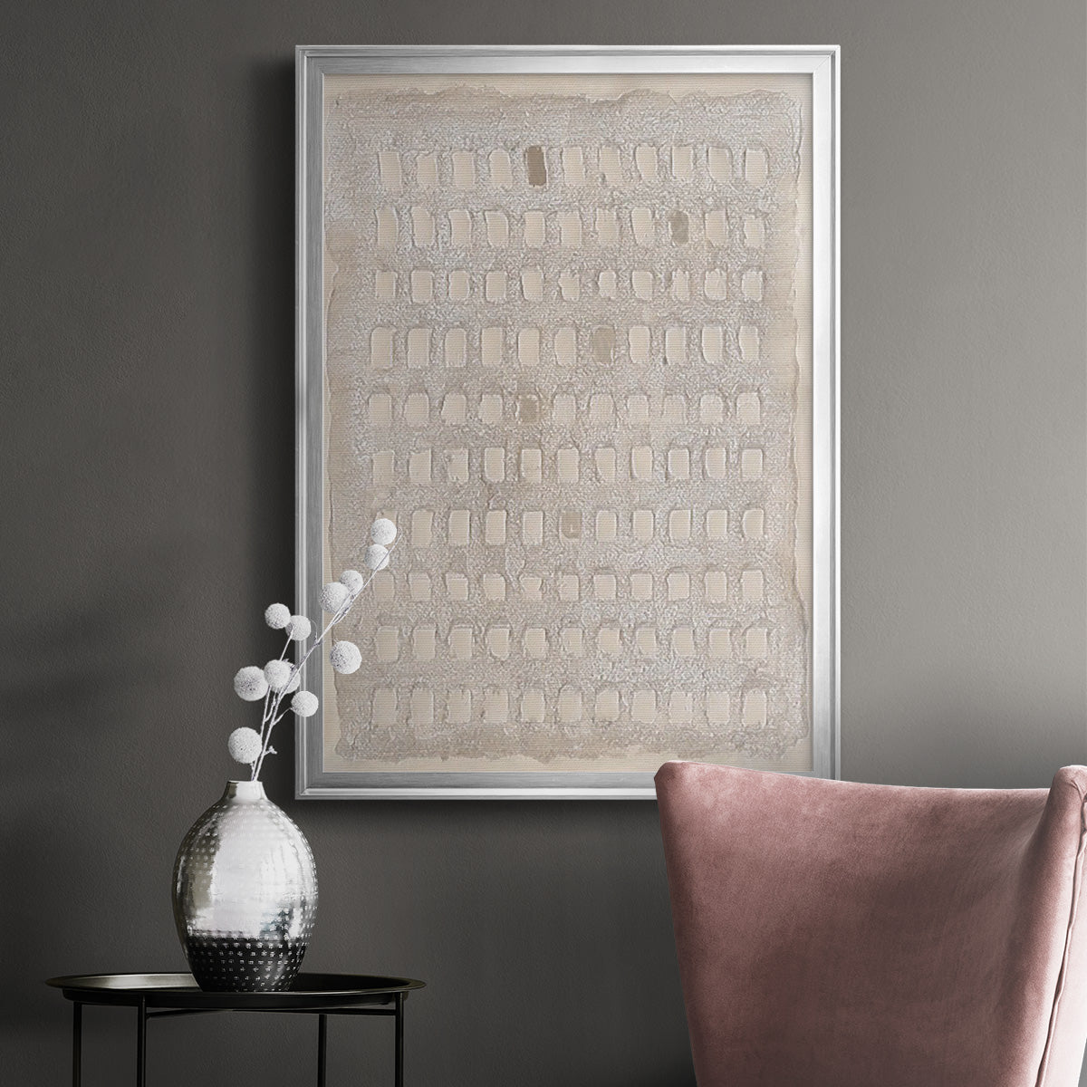 Pearl Punch Card I - Modern Framed Canvas Print