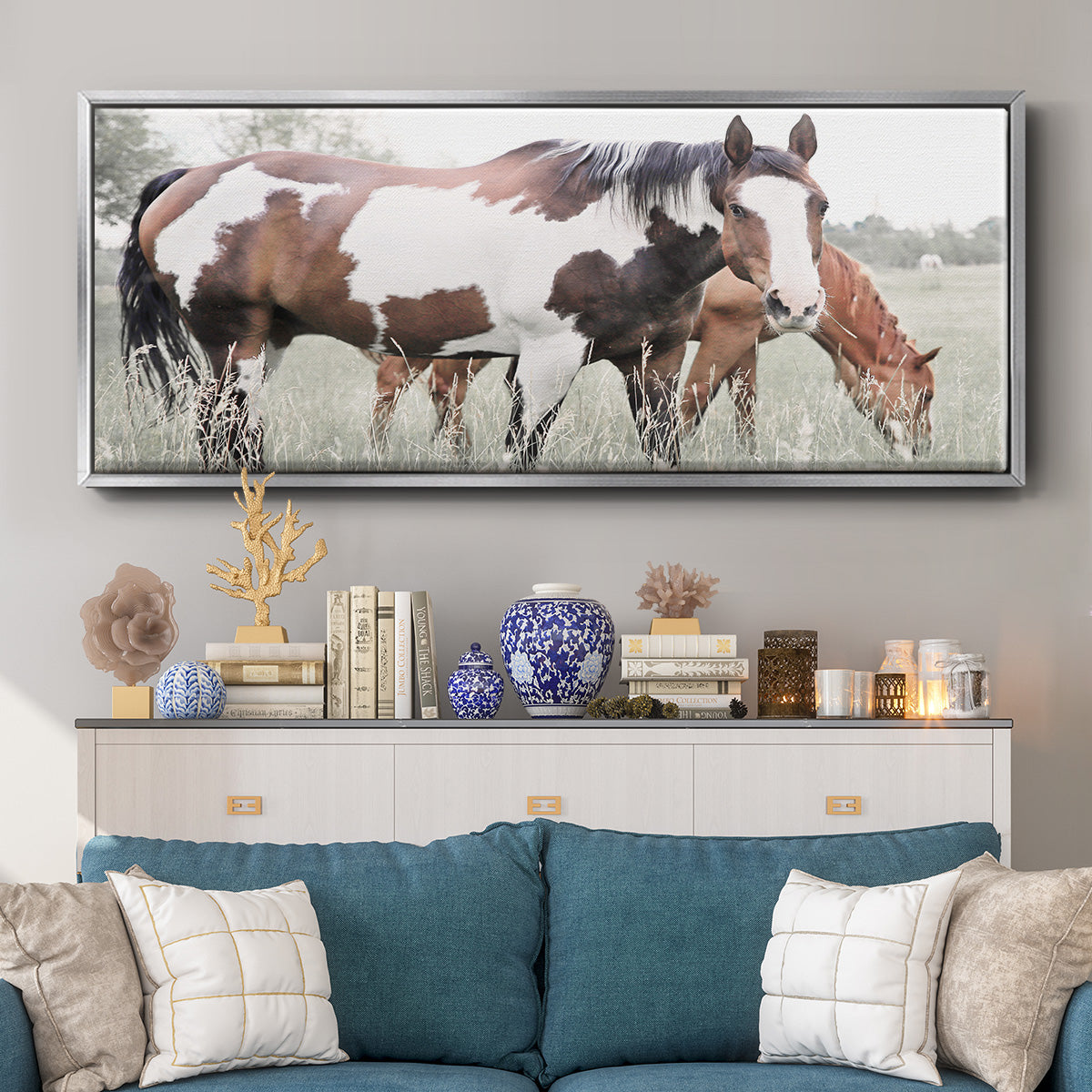 Grazin' - Floater Framed Canvas Print